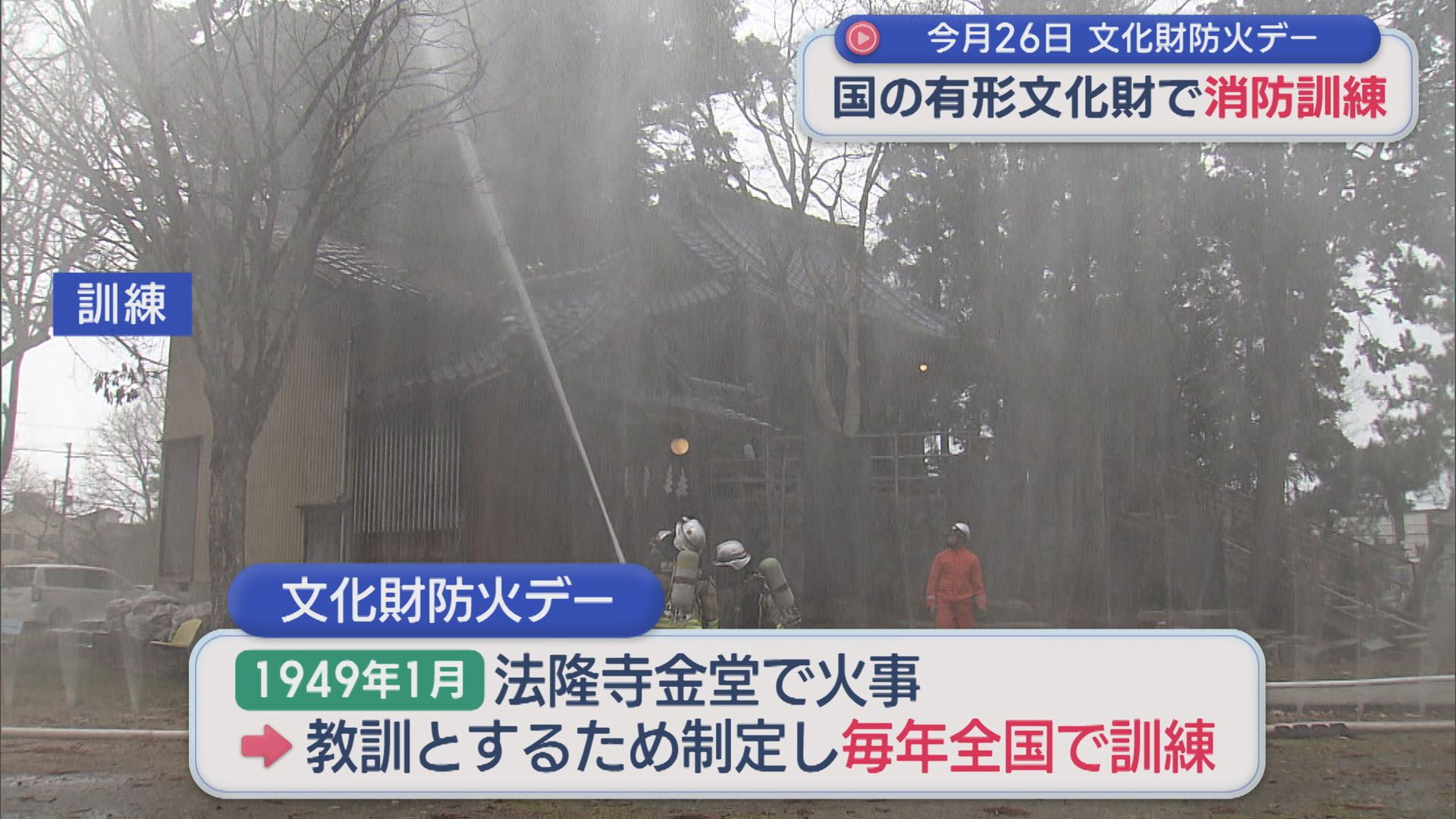 国の有形文化財で消防訓練「初動が大事」1月26日は文化財防火デー【新潟】