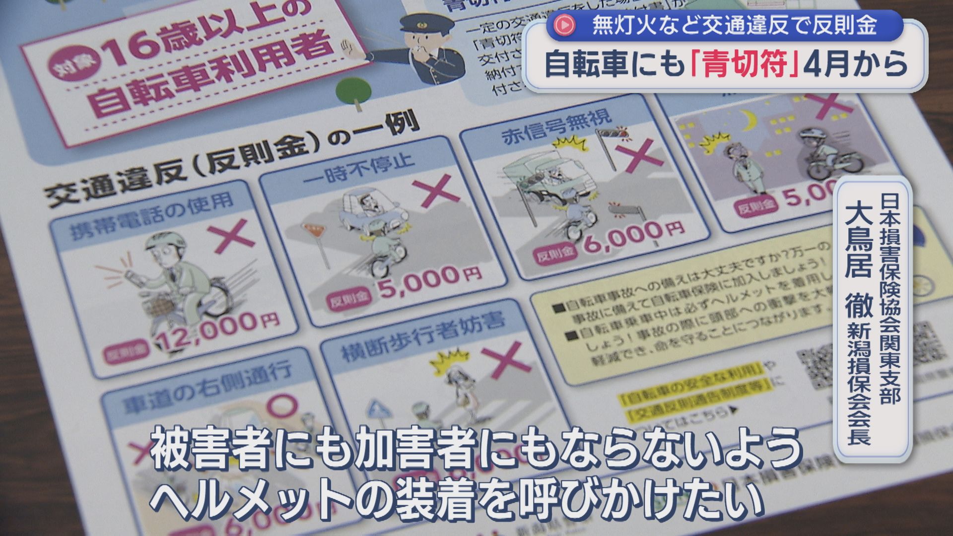 無灯火や携帯使用などに「青切符」4月から自転車の交通違反にも反則金【新潟】